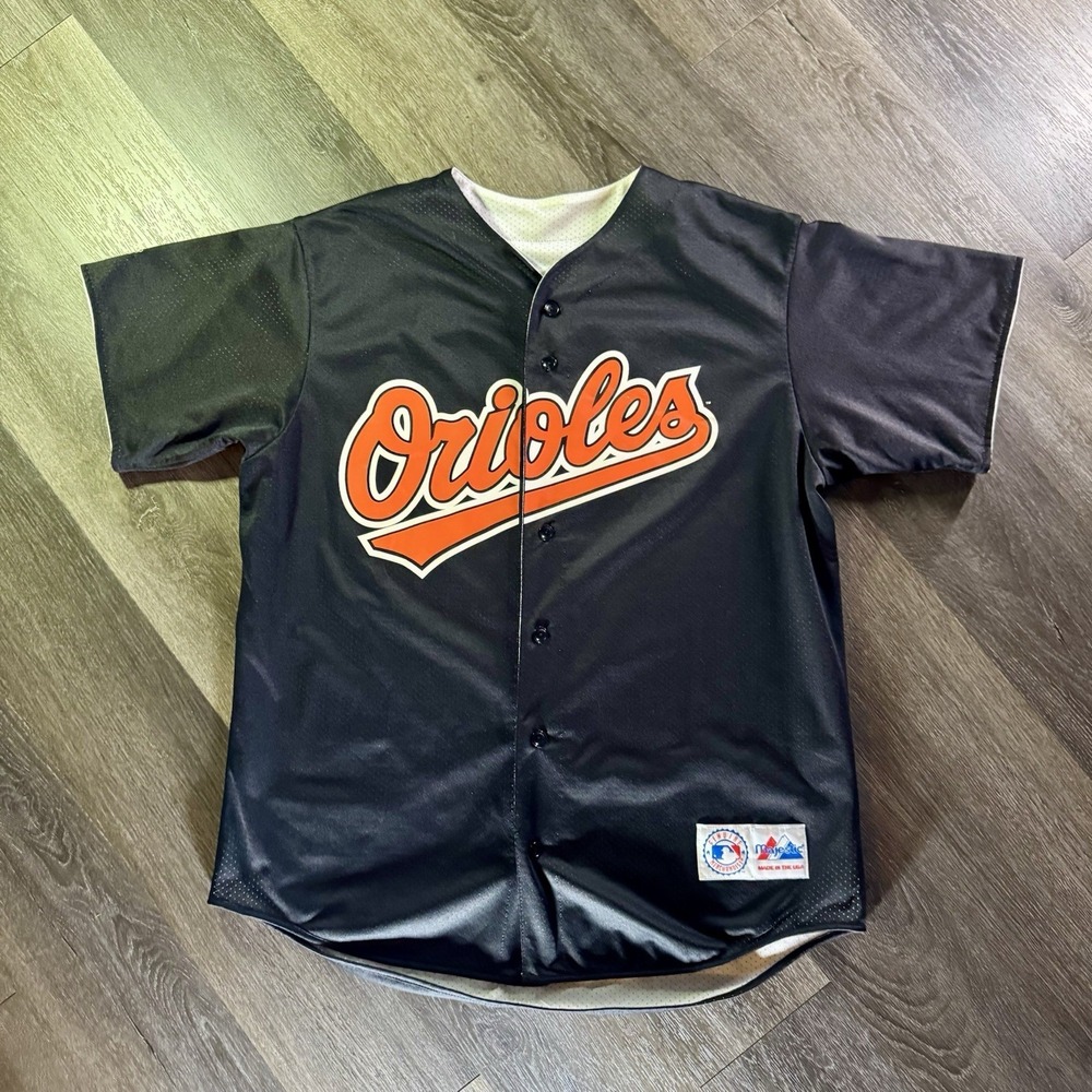 Vintage Majestic Baltimore Orioles Cal Ripken Jersey Black 1994 Men's L